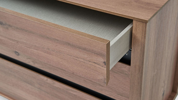 Comoda din pal si metal, cu 3 sertare, Solid Natural, l115xA47,2xH77,2 cm (6)