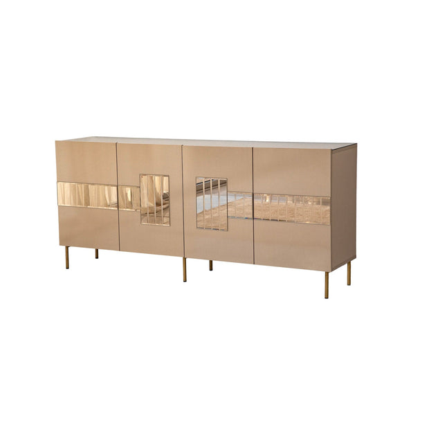 Comoda din pal si metal, cu 4 usi, Paris Alama / Auriu, l180xA40xH80 cm (6)