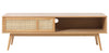 Unique Furniture A/S Comoda TV din furnir si pal, cu 1 usa, Barrali Stejar, l150xA45xH50 cm