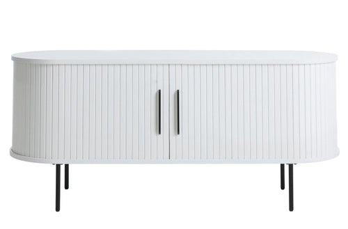 Unique Furniture A/S Comoda TV din lemn, cu 2 usi, Nola Alb / Negru, l120xA40xH56 cm