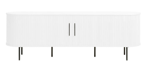 Unique Furniture A/S Comoda TV din lemn, cu 2 usi, Nola Alb / Negru, l180xA40xH55,6 cm