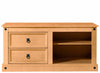 Dorel Home Comoda TV din lemn de pin, cu 2 sertare, Mexico Natural, l120xA50xH57 cm
