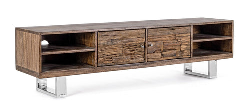 Comoda TV din lemn reciclat si metal, cu 2 usi Stanton Natural, l175xA40xH45 cm