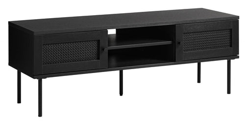Unique Furniture A/S Comoda TV din MDF, ABS si pal, cu 2 usi, Pensacola Negru, l120xA40xH43 cm