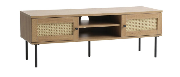 Unique Furniture A/S Comoda TV din MDF, ABS si pal, cu 2 usi, Pensacola Stejar, l120xA40xH43 cm