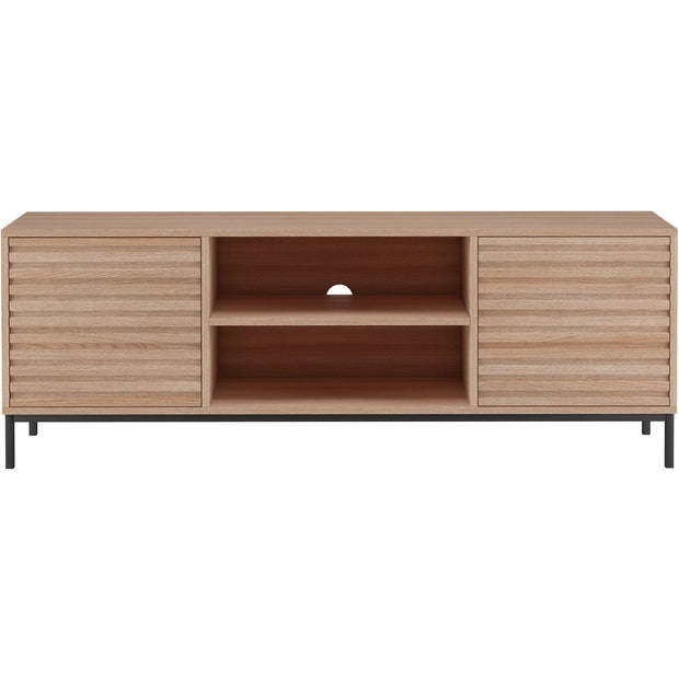 Dorel Home Comoda TV din MDF, pal si metal, cu 2 usi, Celine Natural / Negru, l140xA40xH50 cm