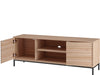 Dorel Home Comoda TV din MDF, pal si metal, cu 2 usi, Celine Natural / Negru, l140xA40xH50 cm