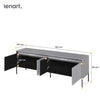 Lenart Comoda TV din MDF, pal si metal, cu 4 usi si LED inclus, Trend TR-05 Gri / Negru, l167xA40xH56 cm