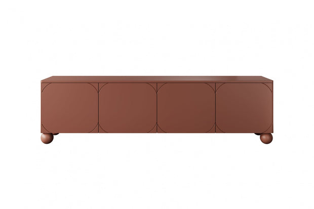 Bogart Comoda TV din MDF si lemn, cu 1 sertar si 4 usi, Sonatia 200-4D1SZ Burgundy, l200xA45xH57 cm