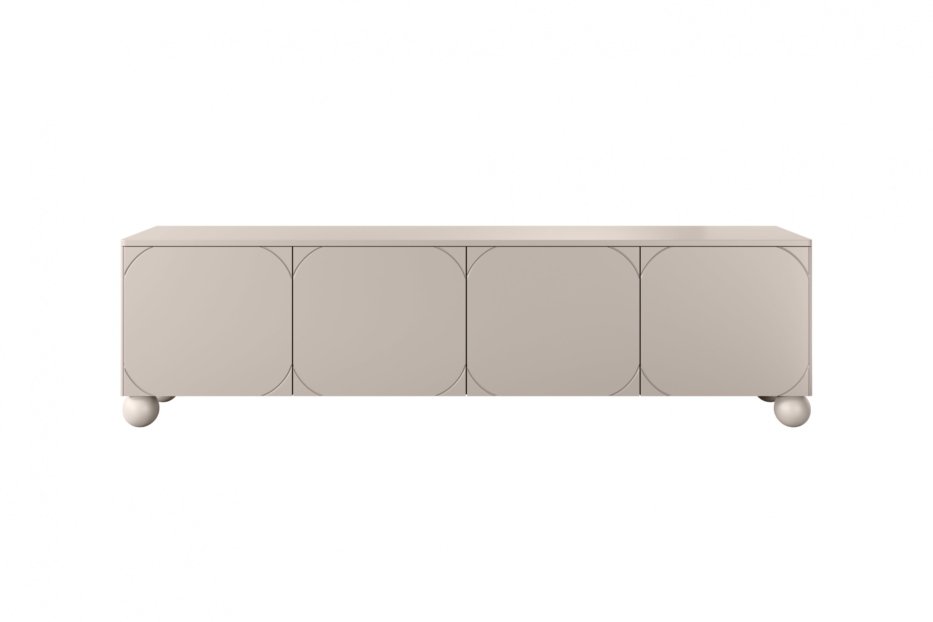 Bogart Comoda TV din MDF si lemn, cu 1 sertar si 4 usi, Sonatia 200-4D1SZ Crem, l200xA45xH57 cm