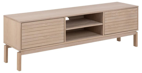 Actona Comoda TV din MDF si lemn, cu 2 usi, Linley Natural, l160xA40xH50 cm