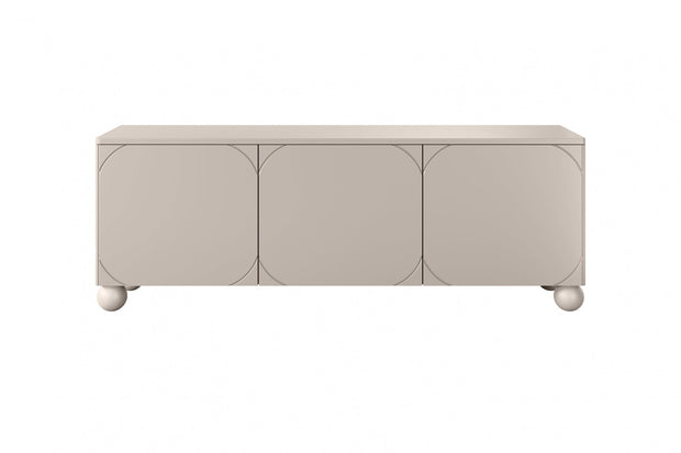 Bogart Comoda TV din MDF si lemn, cu 3 usi, Sonatia 150-3D Crem, l150xA45xH57 cm