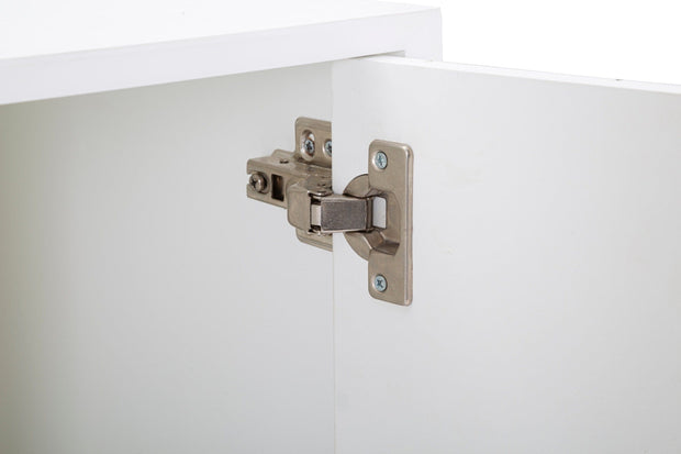 Comoda TV din MDF si metal, cu 1 sertar si 2 usi Luxy Alb / Auriu, l140xA50xH55 cm (8)