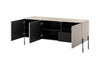 Bogart Comoda TV din MDF si metal, cu 1 sertar si 3 usi, Sonatia 150-3D1SZ Crem / Negru, l154xA45xH65 cm