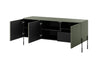 Bogart Comoda TV din MDF si metal, cu 1 sertar si 3 usi, Sonatia 150-3D1SZ Verde Olive / Negru, l154xA45xH65 cm