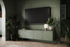 Bogart Comoda TV din MDF si metal, cu 1 sertar si 4 usi, Sonatia 200-4D1SZ Verde Olive / Negru, l204xA45xH65 cm