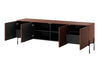 Bogart Comoda TV din MDF si metal, cu 2 sertare si 4 usi, Sonatia 200-4D2SZ Burgundy / Negru, l204xA45xH65 cm