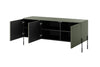Bogart Comoda TV din MDF si metal, cu 3 usi, Sonatia 150-3D Verde Olive / Negru, l154xA45xH65 cm