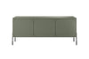 Bogart Comoda TV din MDF si metal, cu 3 usi, Sonatia 150-3D Verde Olive / Negru, l154xA45xH65 cm