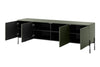 Bogart Comoda TV din MDF si metal, cu 4 usi, Sonatia 200-4D Verde Olive / Negru, l204xA45xH65 cm