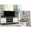 Dorel Home Comoda TV din MDF si pal, cu 2 usi, Cassie Alb / Stejar, l140xA39xH53 cm