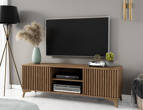 Eltap Comoda TV din MDF si plastic, cu 2 usi, Entsian Stejar, l40xA150xH52 cm