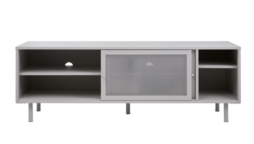 Unique Furniture A/S Comoda TV din metal, cu 2 usi, Veep Grej, l160xA45xH55 cm