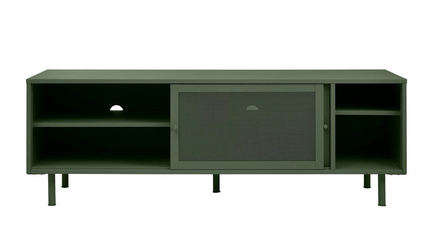 Unique Furniture A/S Comoda TV din metal, cu 2 usi, Veep Verde Olive, l160xA45xH55 cm