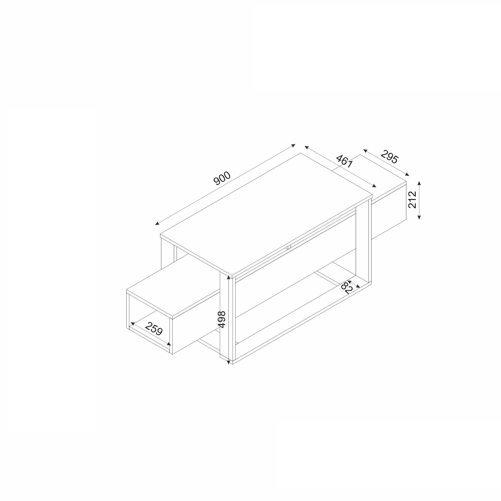 Comoda TV din pal, Bianco Negru / Auriu, l160xA46,1xH49,8 cm (6)