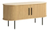 Unique Furniture A/S Comoda TV din pal, MDF si furnir, cu 2 usi, Nola Stejar / Negru, l120xA40xH56 cm
