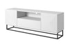 Bogart Comoda TV din pal, MDF si metal, cu 1 sertar si 2 usi, Asha 167-2D1SZ Alb / Negru, l167xA40xH60 cm