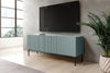 Comoda TV din pal, MDF si metal, cu 1 sertar si 2 usi, Nicole RTV 150-2K1SZ Negru, l150xA45xH53 cm (1)