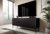 Comoda TV din pal, MDF si metal, cu 1 sertar si 2 usi, Nicole RTV 150-2K1SZ Negru, l150xA45xH53 cm (3)