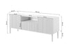 Comoda TV din pal, MDF si metal, cu 1 sertar si 2 usi, Nicole Tall RTV 150-2D1SZ Negru, l150xA45xH60 cm (6)