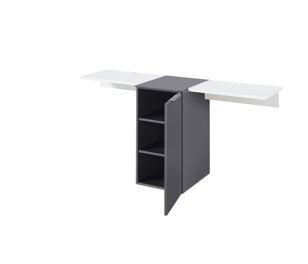 Innostyle Comoda TV din pal si MDF cu 1 usa, Madeline Grafit / Alb, l159xA50xH75 cm
