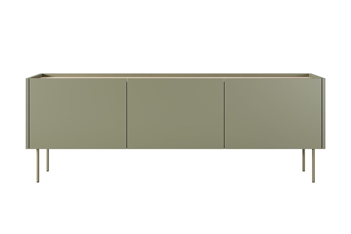 Bogart Comoda TV din pal si metal, cu 2 sertare si 3 usi, Desin 170-3D2SZ Verde Olive, l170xA40xH60 cm