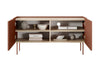 Bogart Comoda TV din pal si metal, cu 2 usi, Desin 120-2D Caramiziu, l120xA40xH60 cm