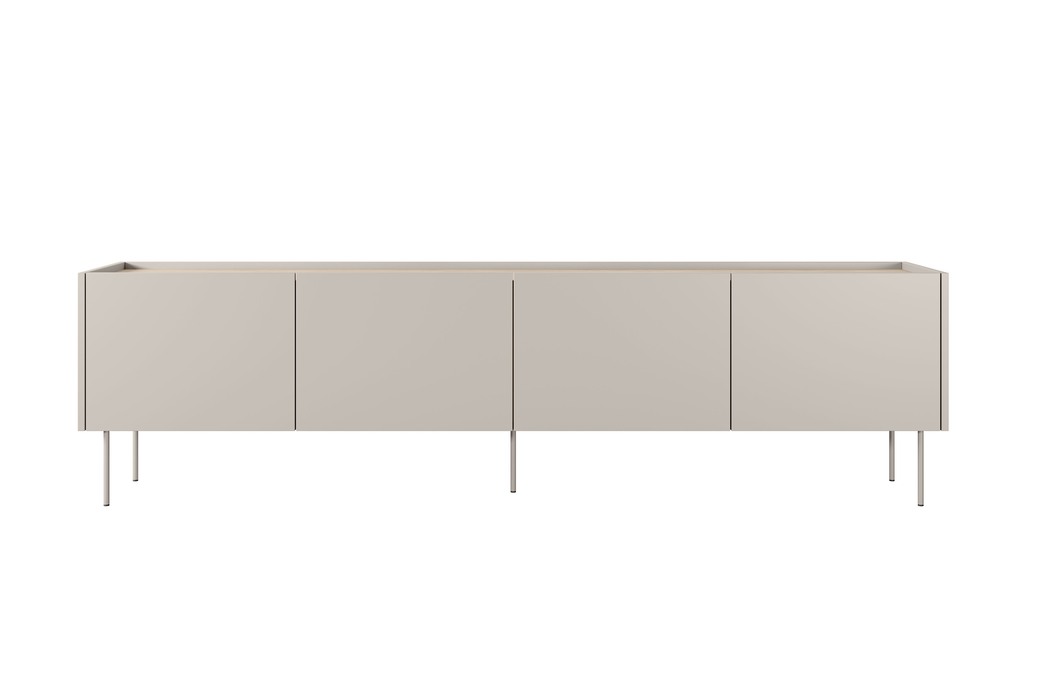 Bogart Comoda TV din pal si metal, cu 4 usi, Desin 220-4D Crem, l220xA40xH60 cm