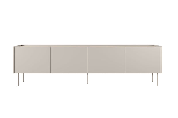 Bogart Comoda TV din pal si metal, cu 4 usi, Desin 220-4D Crem, l220xA40xH60 cm