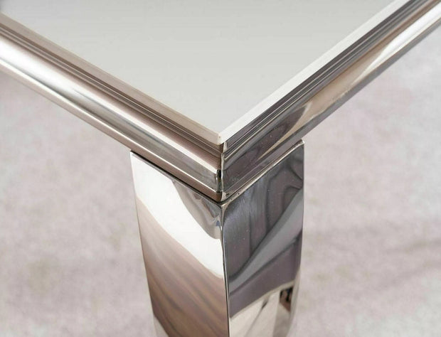 Consola din ceramica si metal, Prince C Alb / Crom, l120xA40xH78 cm (2)