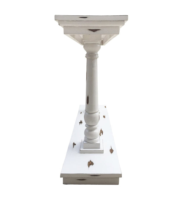 Consola din lemn Column Alb / Natural, l120xA30xH80 cm (1)