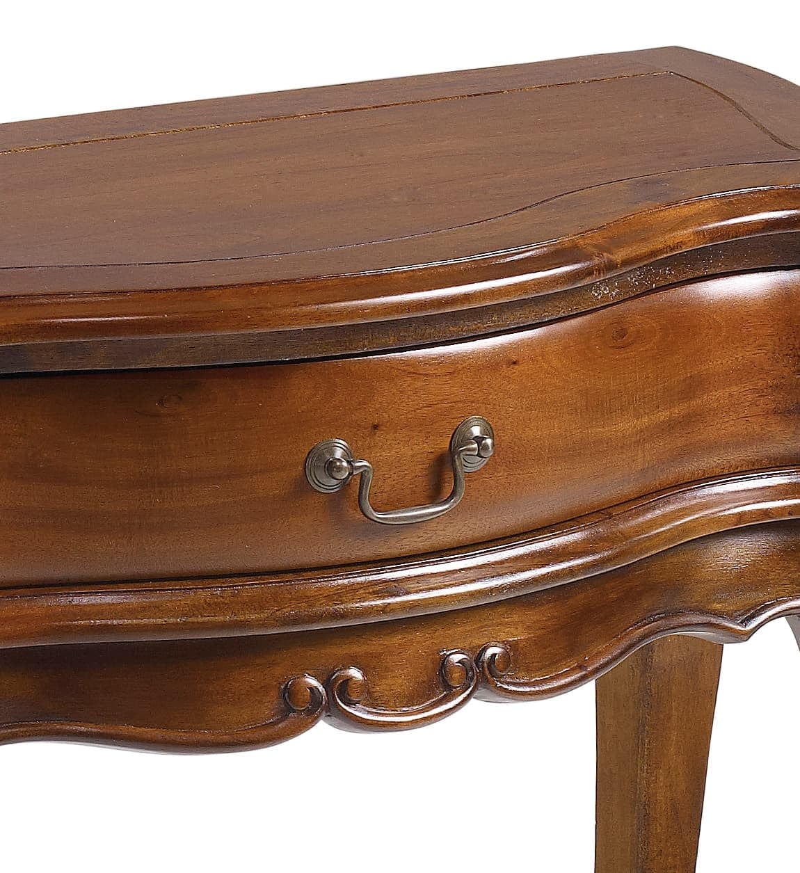 Consola din lemn cu 1 sertar, Vintage Nuc, l87xA36xH77 cm (2)