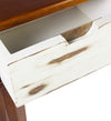 Consola din lemn cu 3 sertare, Nordic Nuc / Alb, l110xA30xH80 cm (6)