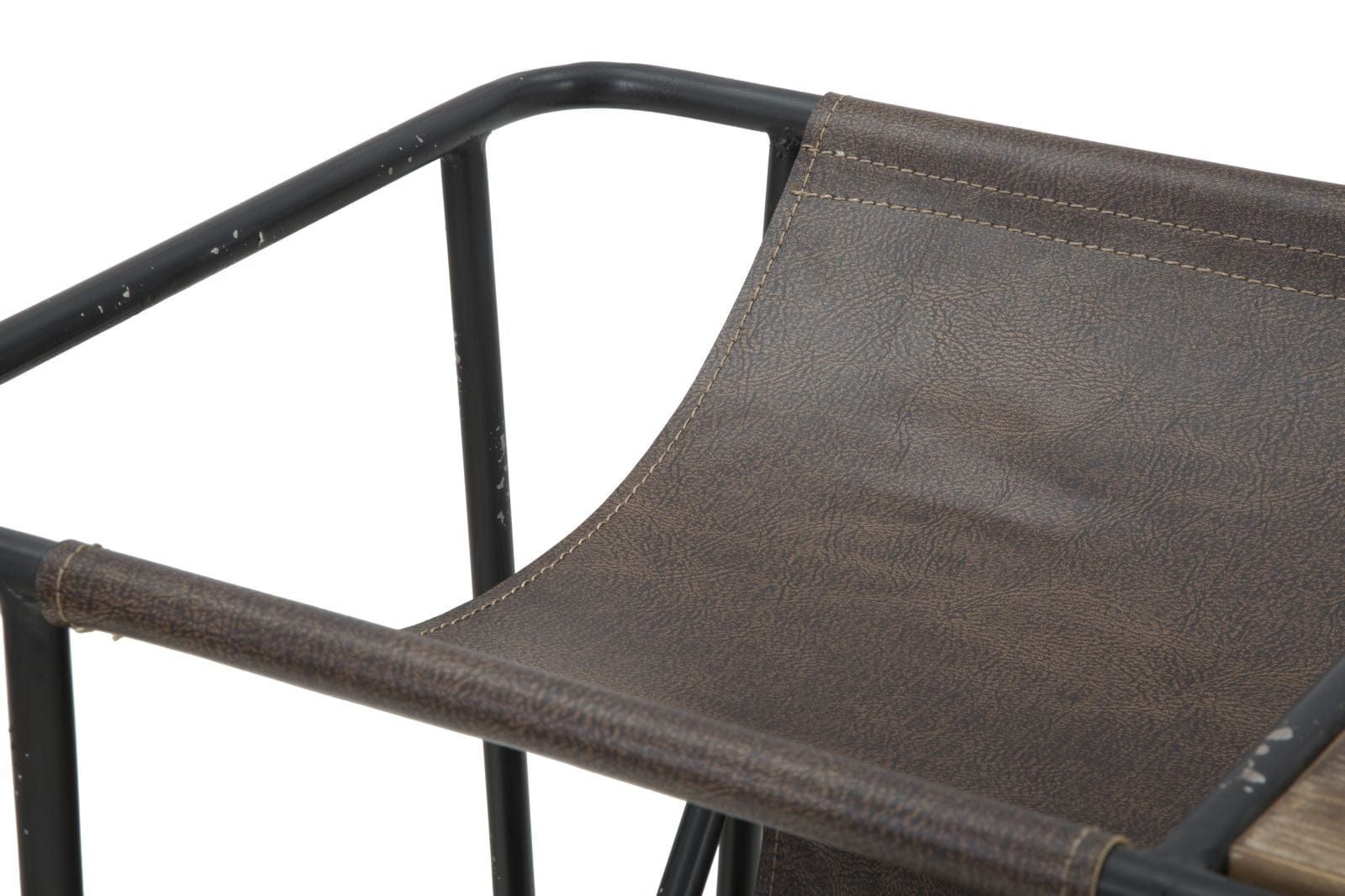 Consola din lemn de brad si metal, cu suport reviste Simply Natural / Negru, l83,5xl42xH61 cm (5)