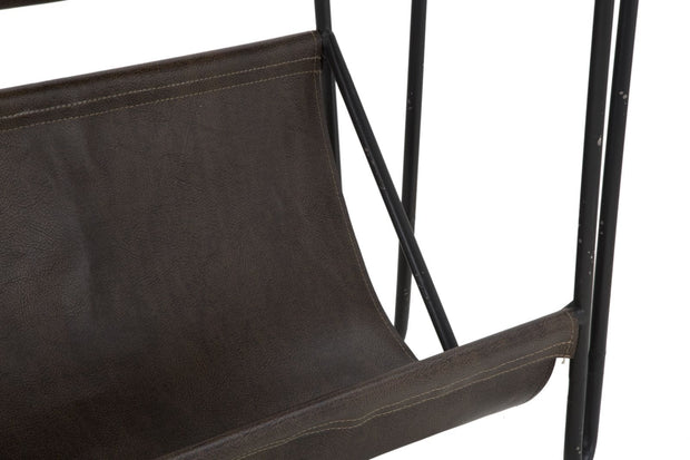 Consola din lemn de brad si metal, cu suport reviste Simply Natural / Negru, l83,5xl42xH61 cm (6)