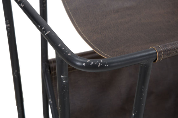 Consola din lemn de brad si metal, cu suport reviste Simply Natural / Negru, l83,5xl42xH61 cm (8)