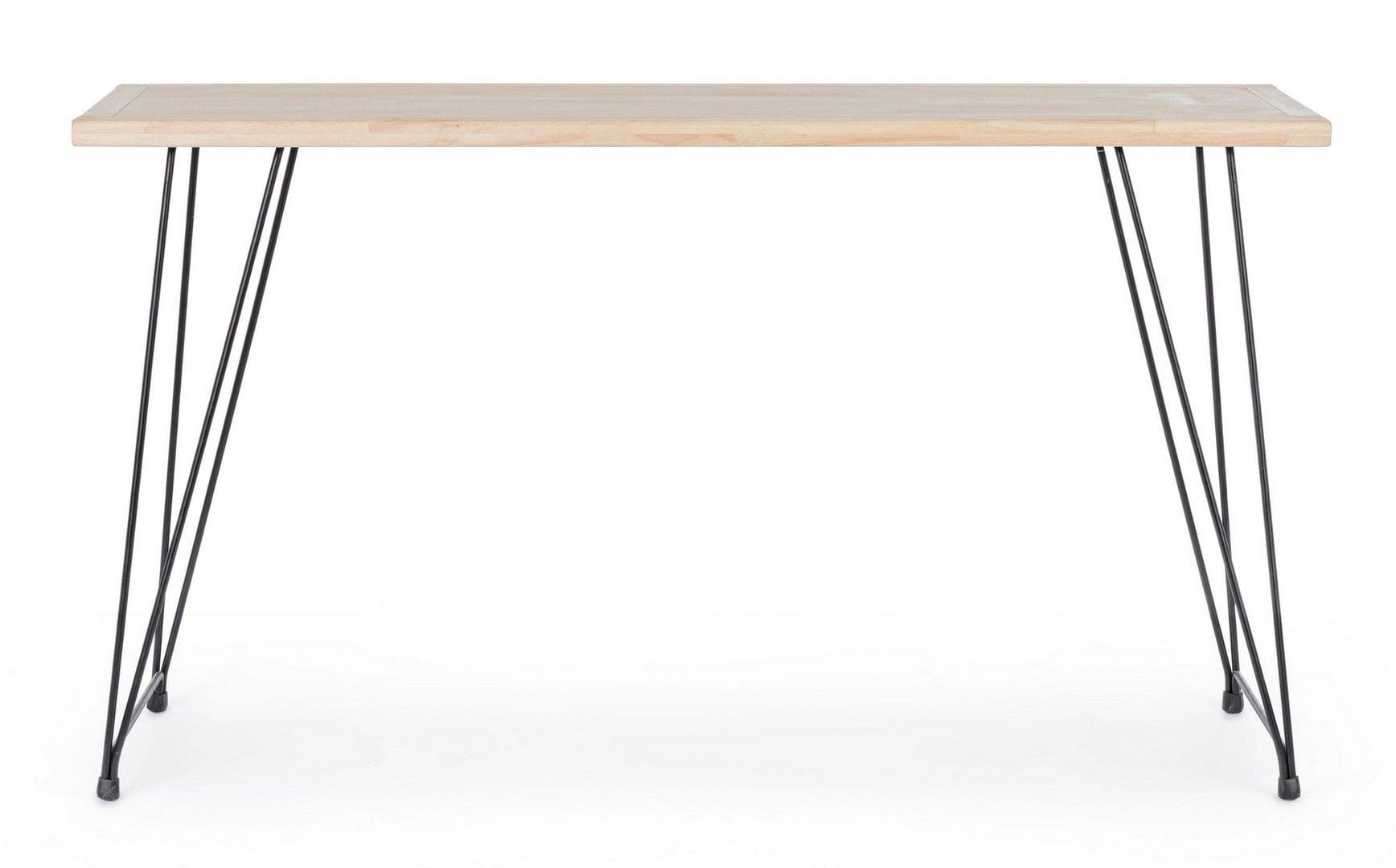 Consola din lemn de cauciuc si metal, District Natural / Negru, l140xA39xH79 cm (1)