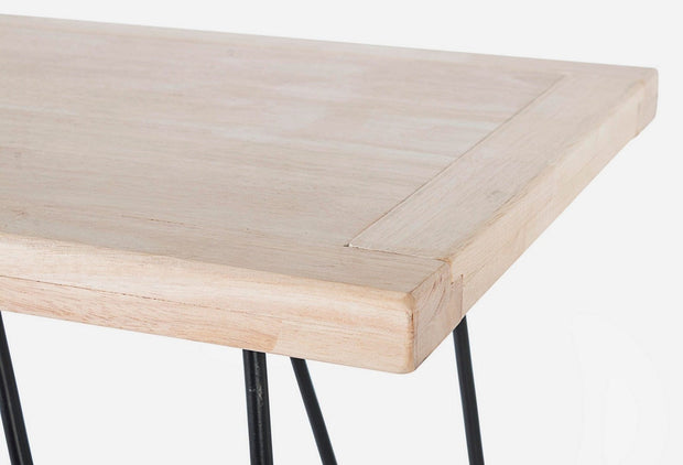 Consola din lemn de cauciuc si metal, District Natural / Negru, l140xA39xH79 cm (2)