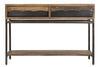Consola din lemn de salcam si metal, cu 2 sertare, Yellowstone Natural, l118xA40xH80 cm (2)