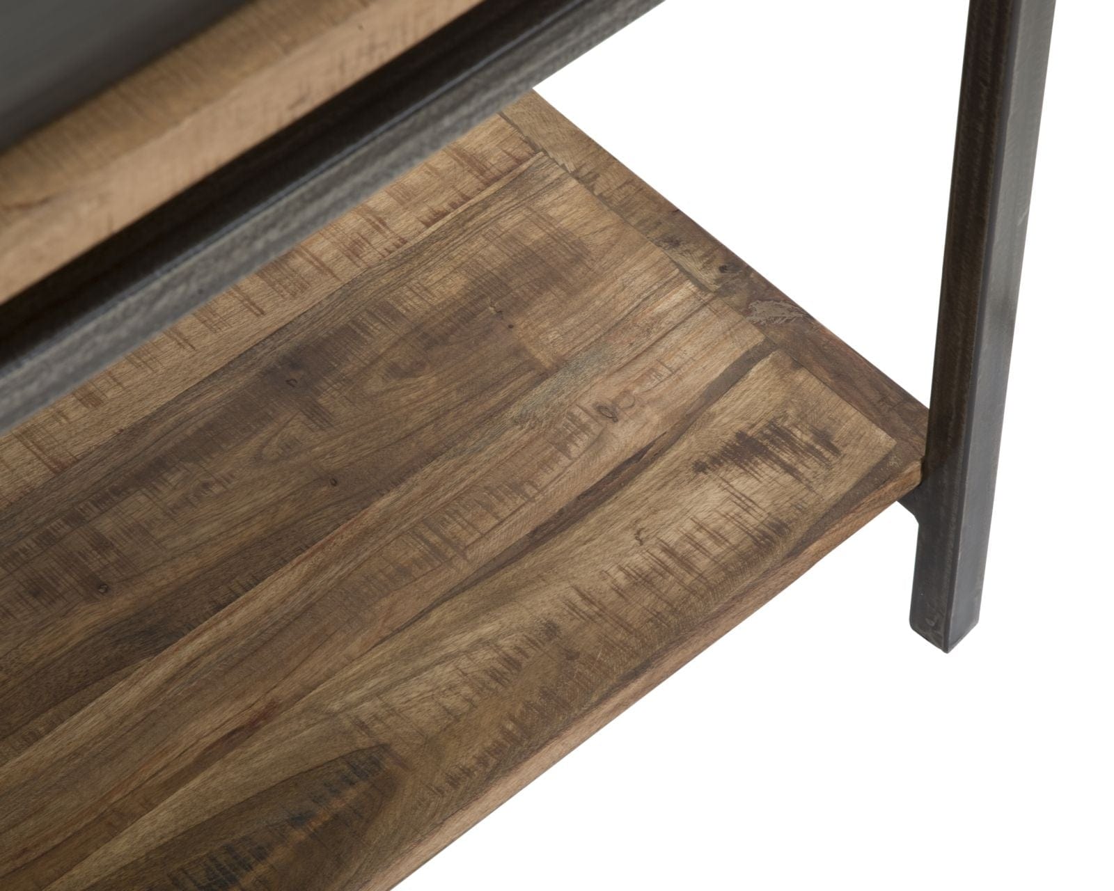 Consola din lemn de salcam si metal, cu 2 sertare, Yellowstone Natural, l118xA40xH80 cm (7)